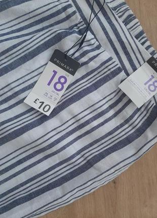 Льняные брюки кюлоты primark 4