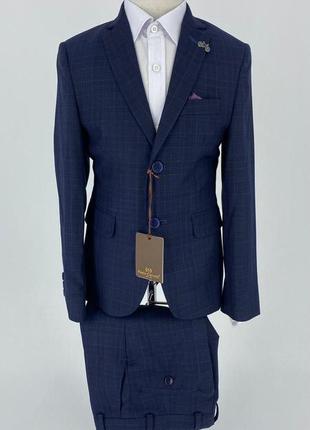 Стильний класичний костюм в кітинку піджак та штани