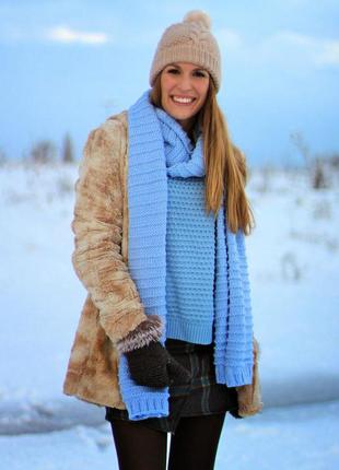 Теплий об'ємний шарф zara
