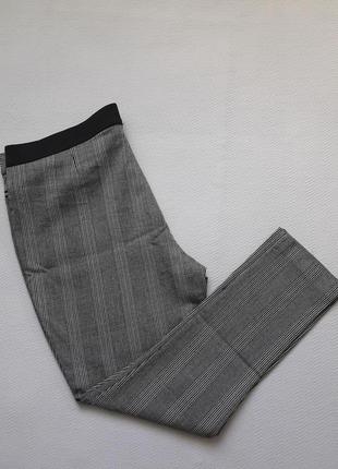 Актуальные стрейчевые брюки леггинсы принт полосы большого размера высокая посадка f&f4 фото