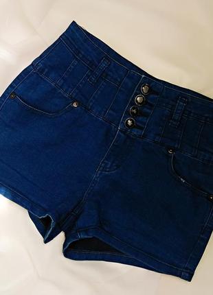 Женские джинсовые шорты с завышенной талией new look.4 фото