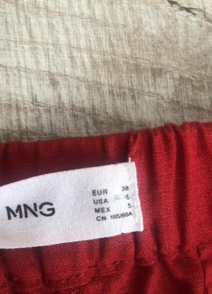 Шикарные красные кюлоты красные mango трендовые модные стильные брюки штаны3 фото