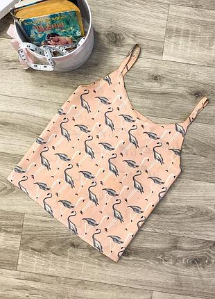 Розпродаж шифонова блуза майка з фламінго