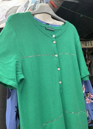 Трикотажное платье зелёное яркое платье хлопковое платье туника