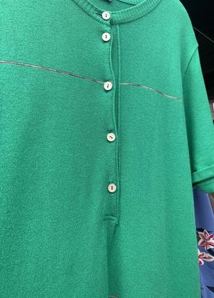 Трикотажное платье зелёное яркое платье хлопковое платье туника6 фото