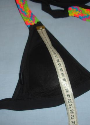 Купальник раздельный  черный размер 46 / 12 чашка а в треугольники плетение2 фото