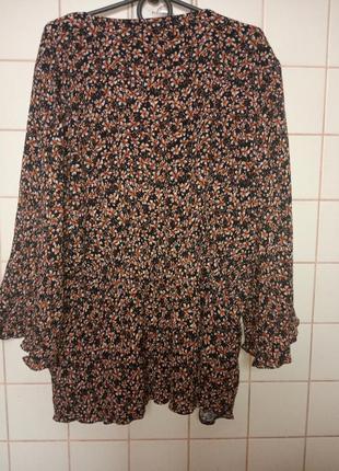 Sale блуза на пуговицах в мелкие цветы вискоза с рукавом4 фото