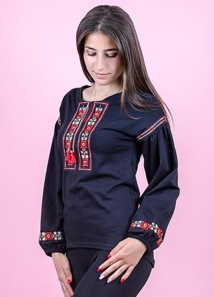 Вышиванка для девочек-подростков, черная