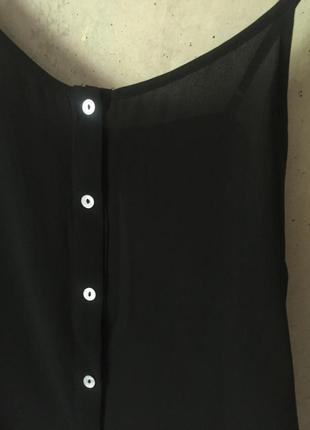 Чёрный шифоновый топ блузка5 фото
