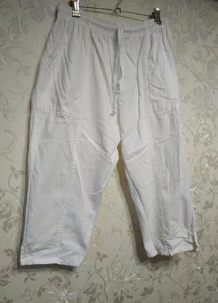 Натуральні штани брюки капрі бриджі великого розміру батал шорты капри бриджи большого размера