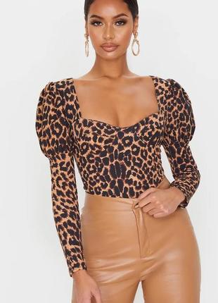 Классный леопардовый боди plt prettylittlething 🐆2 фото