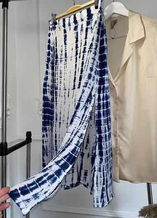 Вискозная, легкая,летняя юбка-миди с разрезом