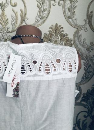 Блуза блузка белая красивая выбитая вышитая кружево ришелье индия прошва просто супер2 фото