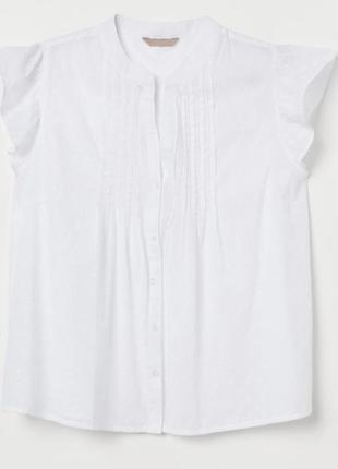 Біла мереживна жіноча блуза з катона