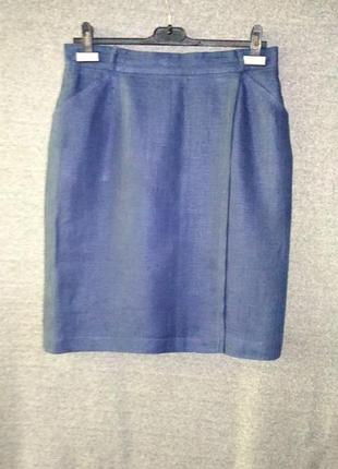 Льняная  юбка  "spengler" с имитацией запаха, с подкладкой