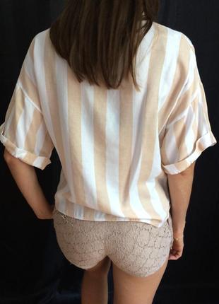 Вільна блуза сорочкового крою з коротким рукавом4 фото