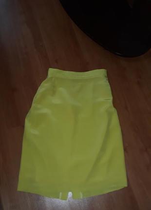 Желтая шелковая юбка1 фото