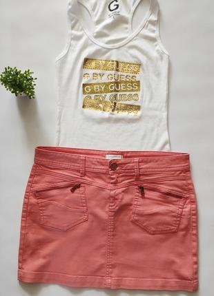 Джинсовая коралловая юбка promod, размер 50-521 фото