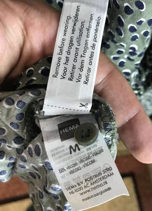 Зелёная рубашка в принт  с вискозы hema jp10 cos zara5 фото