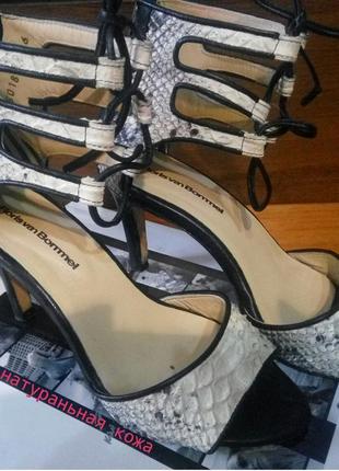 Floris ban bommel . 100% кожа . шикарные босоножки на высоком каблуке кожа змея