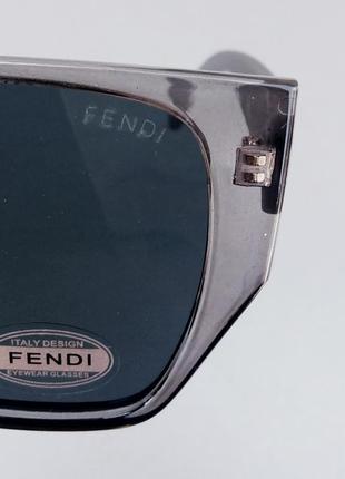 Fendi окуляри жіночі сонцезахисні в сірій оправі прозорою9 фото