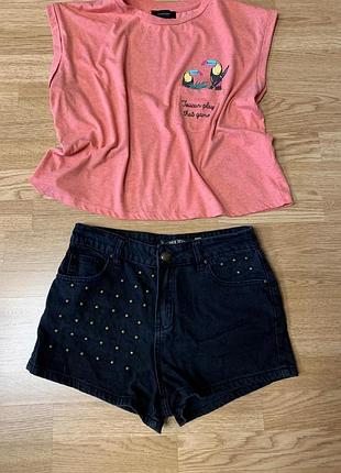 Крутые фирменные джинсовые шорты authentic denim,черные шортики