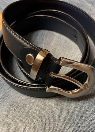 Фірмовий шкіряний темно синій ремінь leather fashion,ремінець,пояс