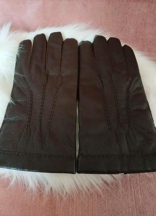 Женские кожаные перчатки жіночі рукавички шкіряні теплі6 фото