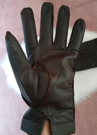 Женские кожаные перчатки жіночі рукавички шкіряні теплі9 фото