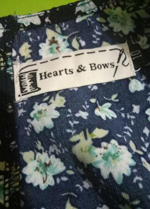 Синий с цветами топ hearts&bows2 фото