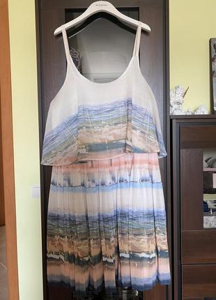 Нарядное платье батал плиссе marks & spenser