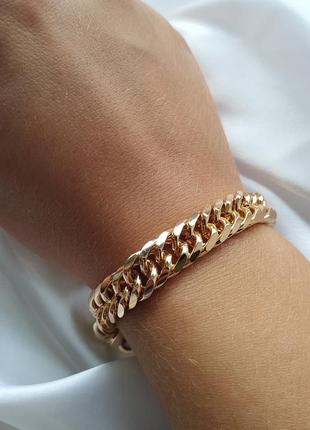 Массивный браслет из мед. золота, крупная цепь3 фото