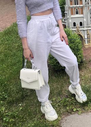 Белоснежные джоггеры спортивные штаны брюки