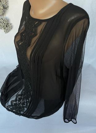 Шикарна блуза , сітка з мереживом3 фото