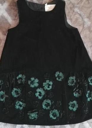 Сукня сарафан зелений оксамитовий для дівчинки 12-18міс,ріст 86см від next