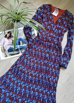 Платье в цветочек плисе длинное плиссированное