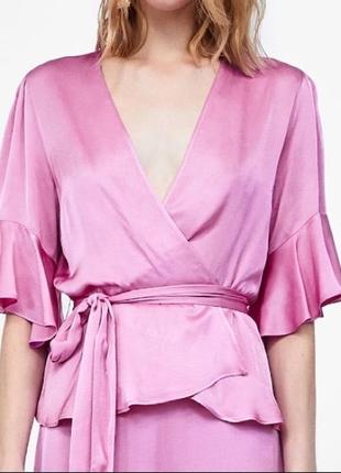 Zara сатиновая атласная блуза