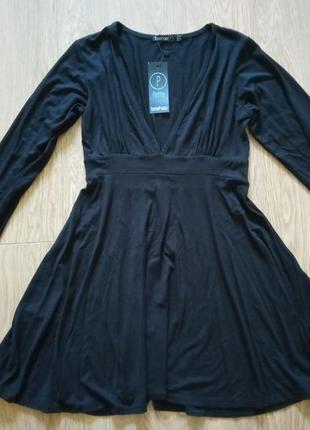 Чорне плаття boohoo petite1 фото