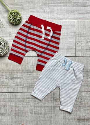 Набор штанишек tu 0-1 50-56 на новорожденных на мальчика красный серый голубой1 фото