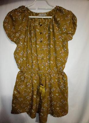 Классный комбинезончик,ромпер для девочки 11лет из штапеля(вискозы)