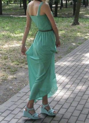 Зеленое летнее платье1 фото