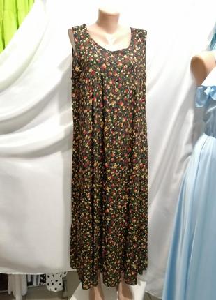Сукня сарафан з натуральної тканини штапель квітковий принт розмір єдиного2 фото