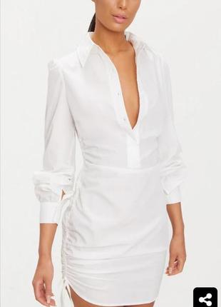 Платье-рубашка белое xxl
