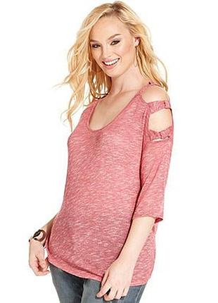 Футболка з вирізами за плечима колір "корал", полномерный xs s