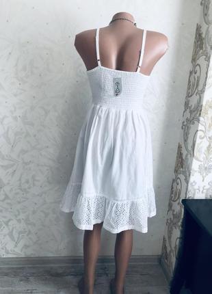 Шикарное романтическое нежное платье прошва вышитое выбитое кружево кружевное сарафан3 фото