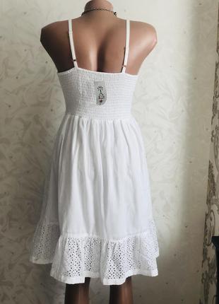 Шикарное романтическое нежное платье прошва вышитое выбитое кружево кружевное сарафан4 фото