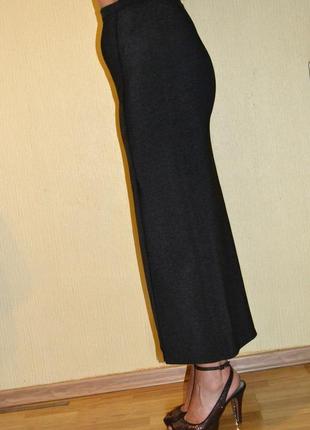 Длинная юбка ровная , классика, миди черная размер l6 фото