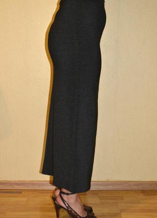 Длинная юбка ровная , классика, миди черная размер l7 фото