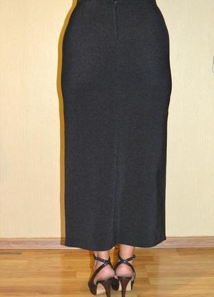 Длинная юбка ровная , классика, миди черная размер l8 фото