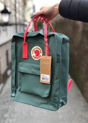 Рюкзак fjallraven kanken frost green-peach pink жіночий рюкзак канкен зелений2 фото